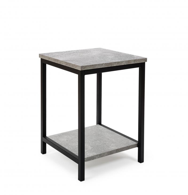 Nowoczesna Szafka Stolik Metalowy Czarny Dwu poziomowy wielofunkcyjny